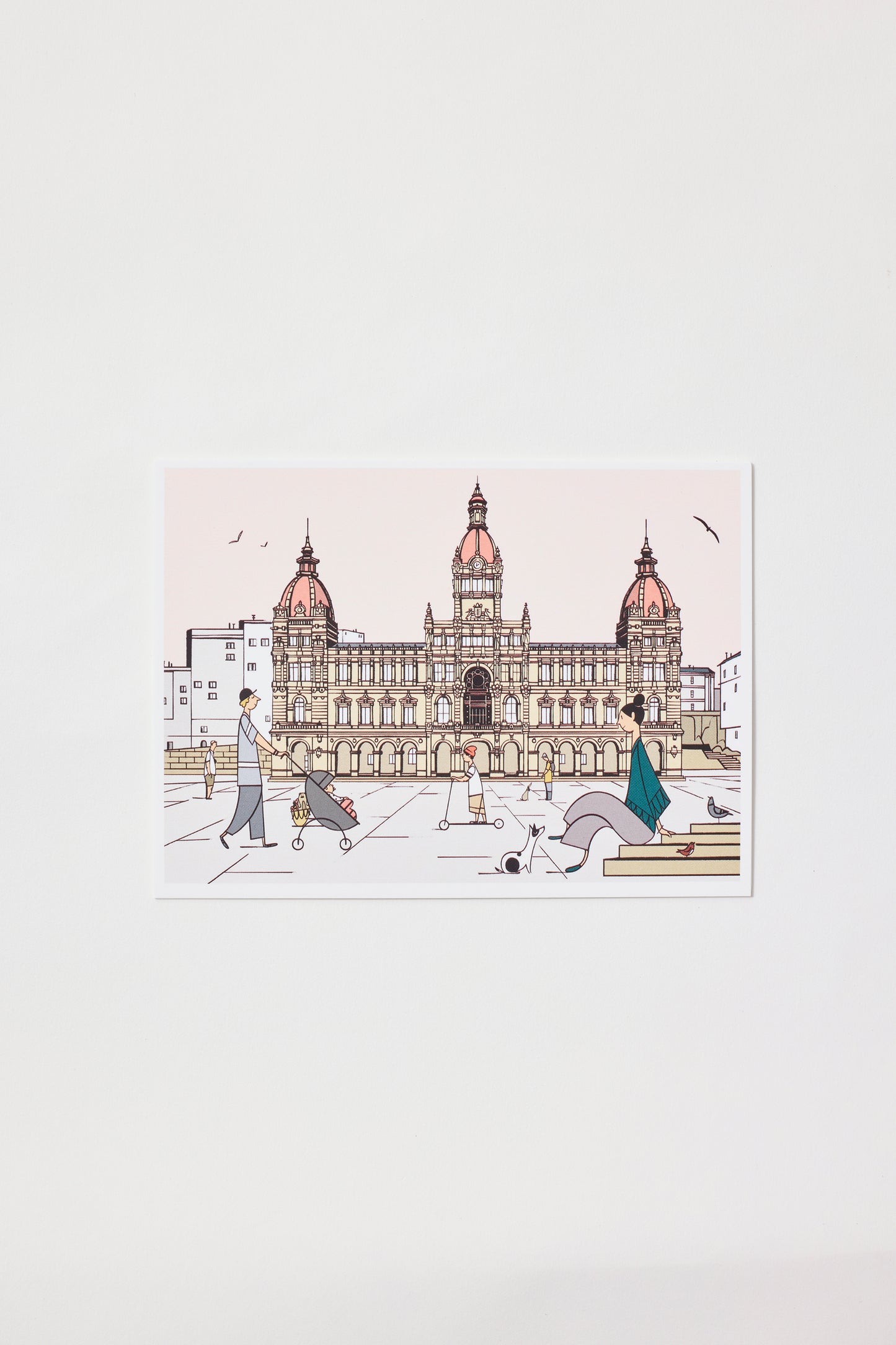 Illustrated postcard - City Hall