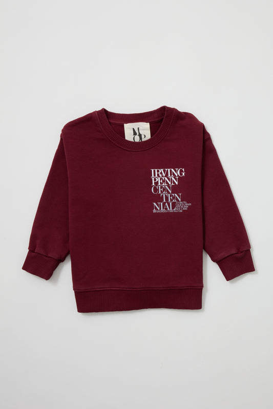 Sudadera infantil con texto "IRVING PENN".